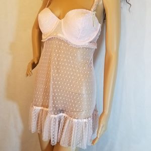 Ambrielle Teddy in Light Pink Lace XXL